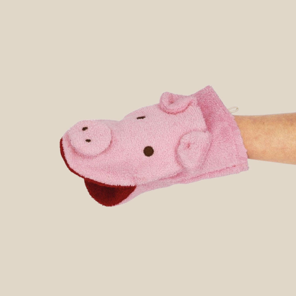 Organic cotton washcloth – Pig - Image 3
