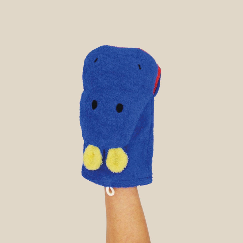 Organic cotton washcloth – Hippo - Image 2