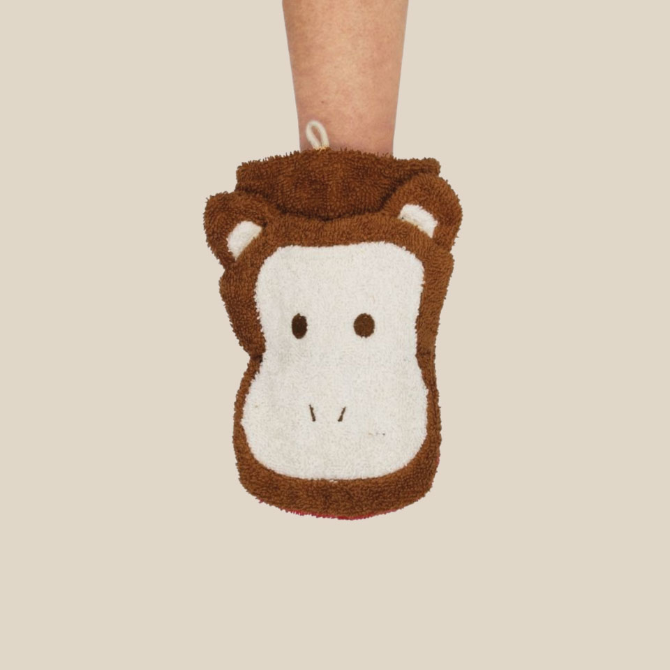 Organic cotton washcloth – Monkey - Image 2