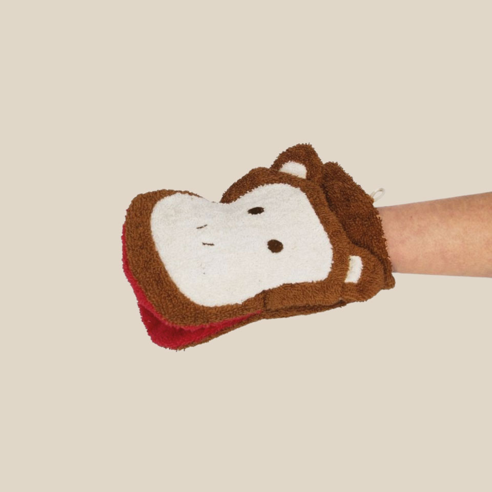 Organic cotton washcloth – Monkey - Image 3