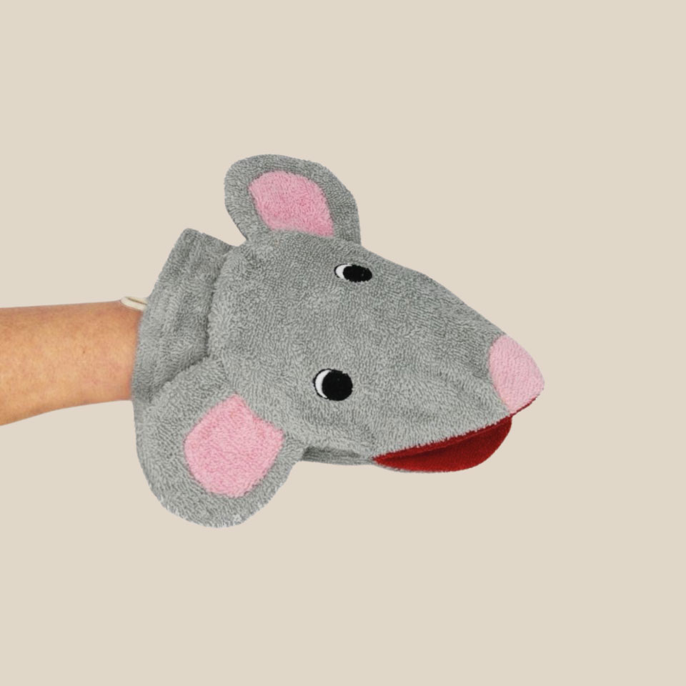 Organic cotton washcloth – Mouse - Image 3