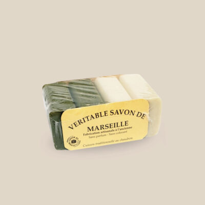 Savons de Marseille Authentique 100g Lot de 4  -  2 Olives et 2 Neutres