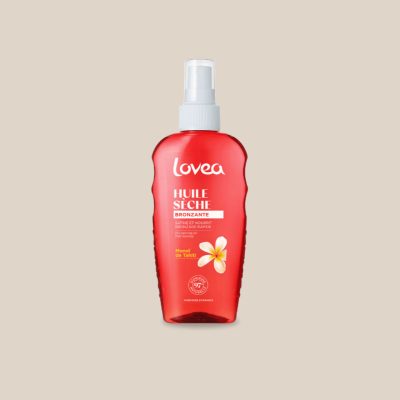 Produit : Huile sèche bronzante au Monoi de Tahiti Lovea, 150ml