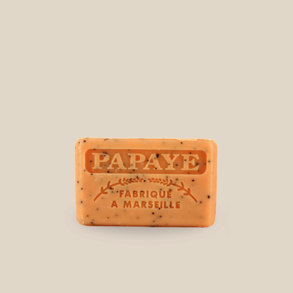 Savonnette Marseillaise – Beurre de karité Bio 125g – Papaye – Image 3