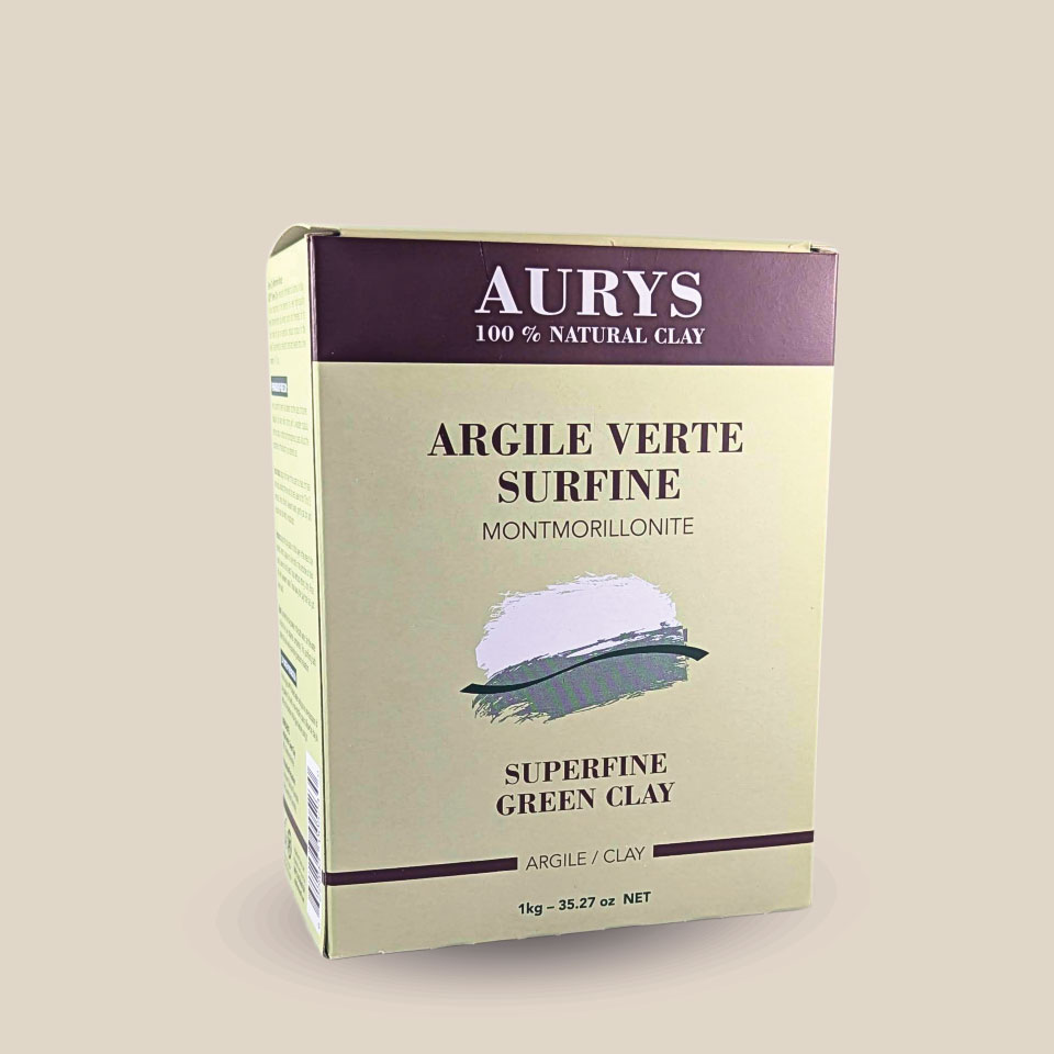 Photo produit : Argile verte surfine, boîte de 1 kg
