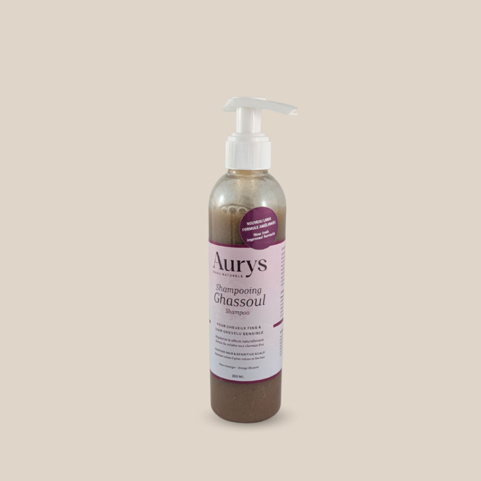 Shampooing Ghassoul, 250ml, bouteille avec pompe