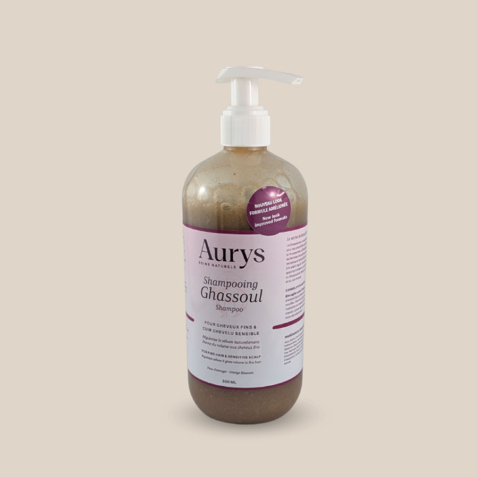 Shampooing Ghassoul, 500ml, bouteille avec pompe