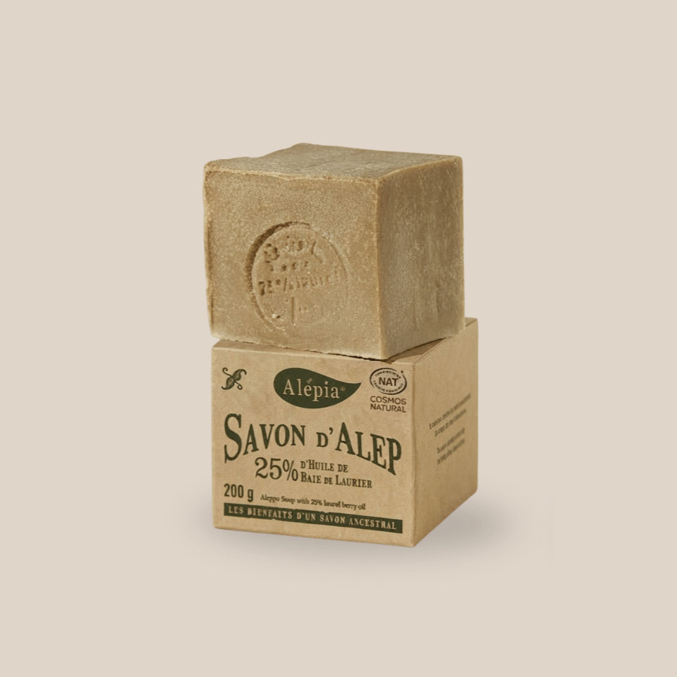 Savon d'Alep 25% d'huile de baie de laurier, 200g FRANCE