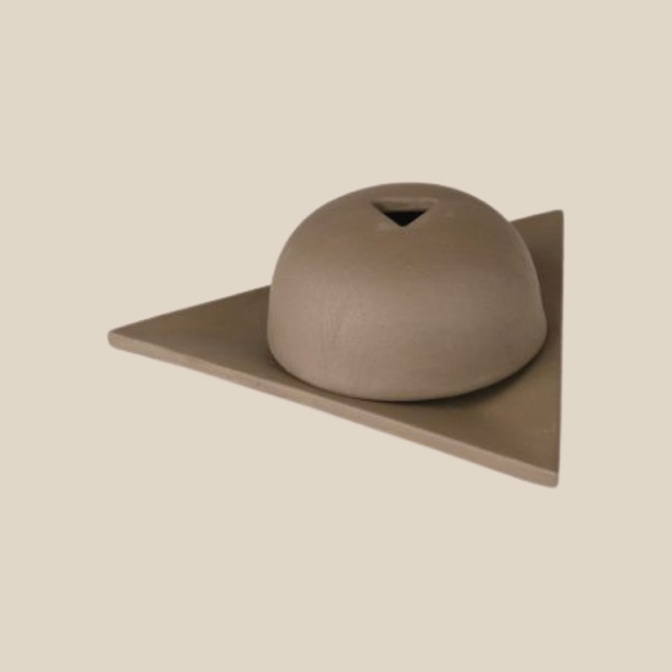 Photo produit : Brûleur, en terre cuite, couleur taupe
