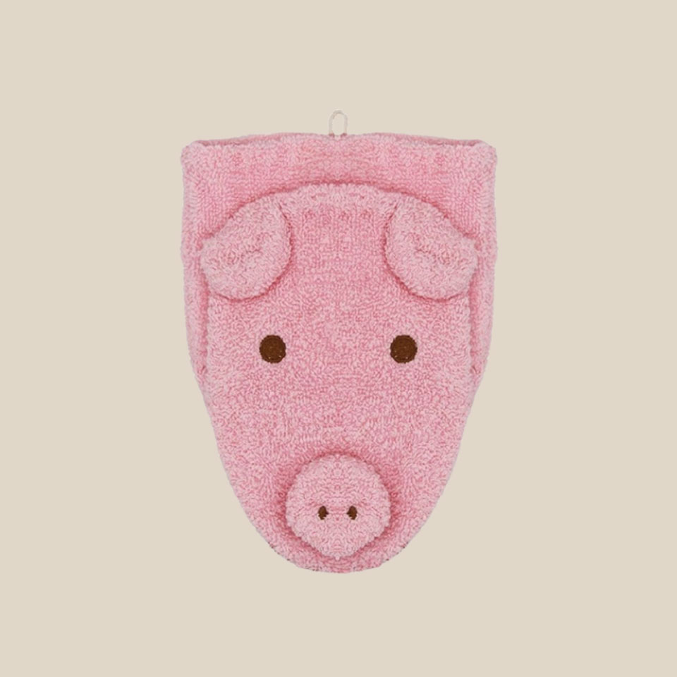 Organic cotton washcloth – Pig
