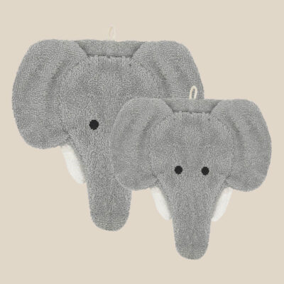 Gant de toilette en coton bio – Éléphant