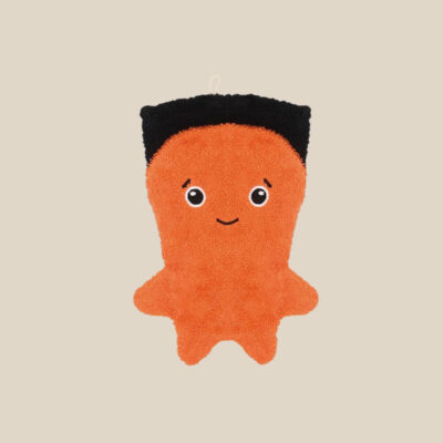 Organic cotton washcloth – Orange octopus