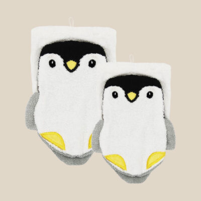 Gant de toilette en coton bio – Pingouin