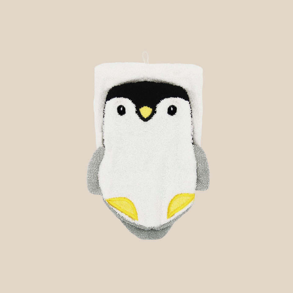 Organic cotton wash mitt – Penguin