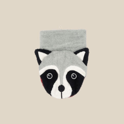 Organic cotton washcloth – Raccoon