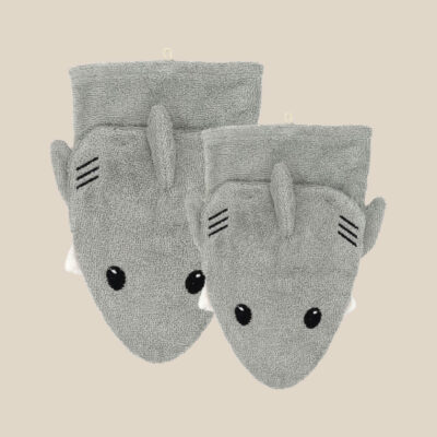 Gant de toilette en coton bio – Requin