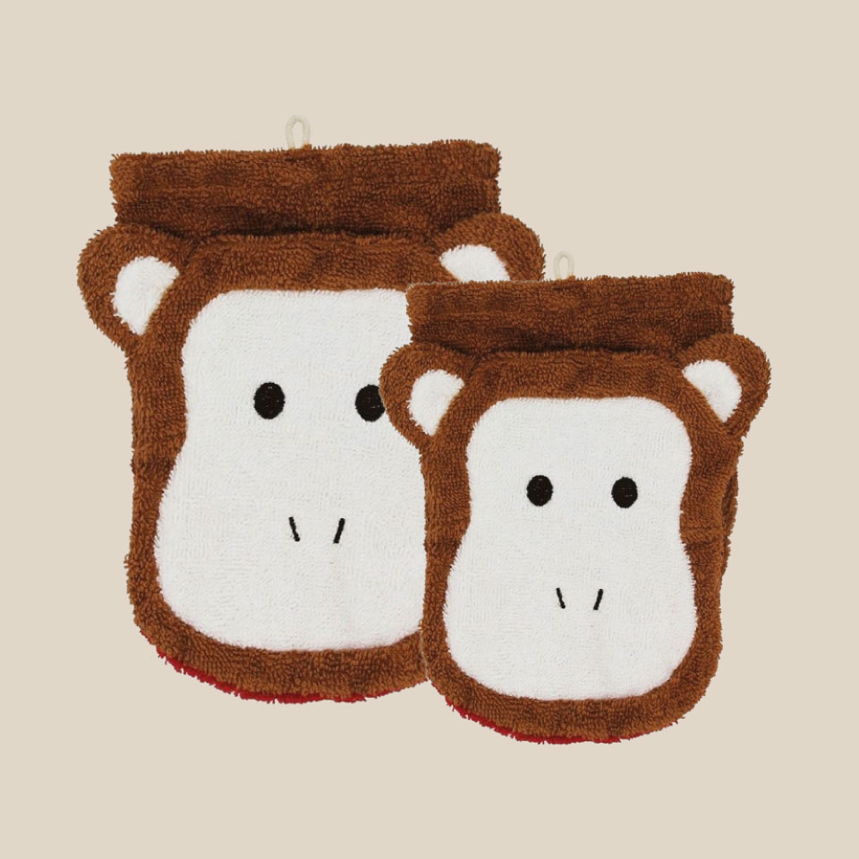 Organic cotton washcloth – Monkey