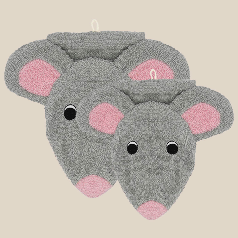 Organic cotton washcloth – Mouse
