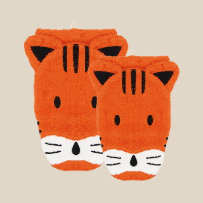 Gant de toilette en coton bio – Tigre