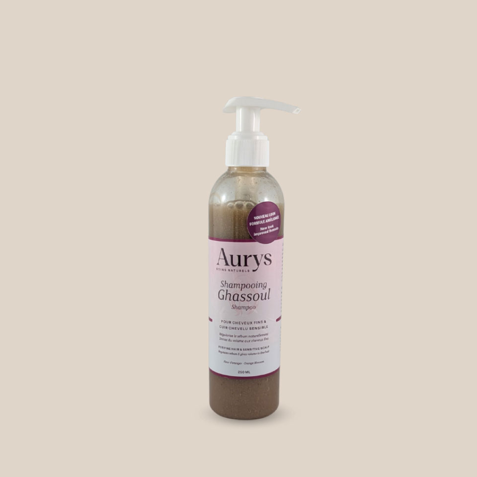 Shampooing Ghassoul, 250ml, bouteille avec pompe