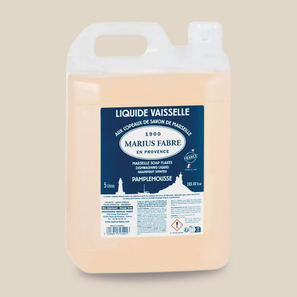 Dishwashing liquid with Marseille soap shavings - 5 L, Grapefruit