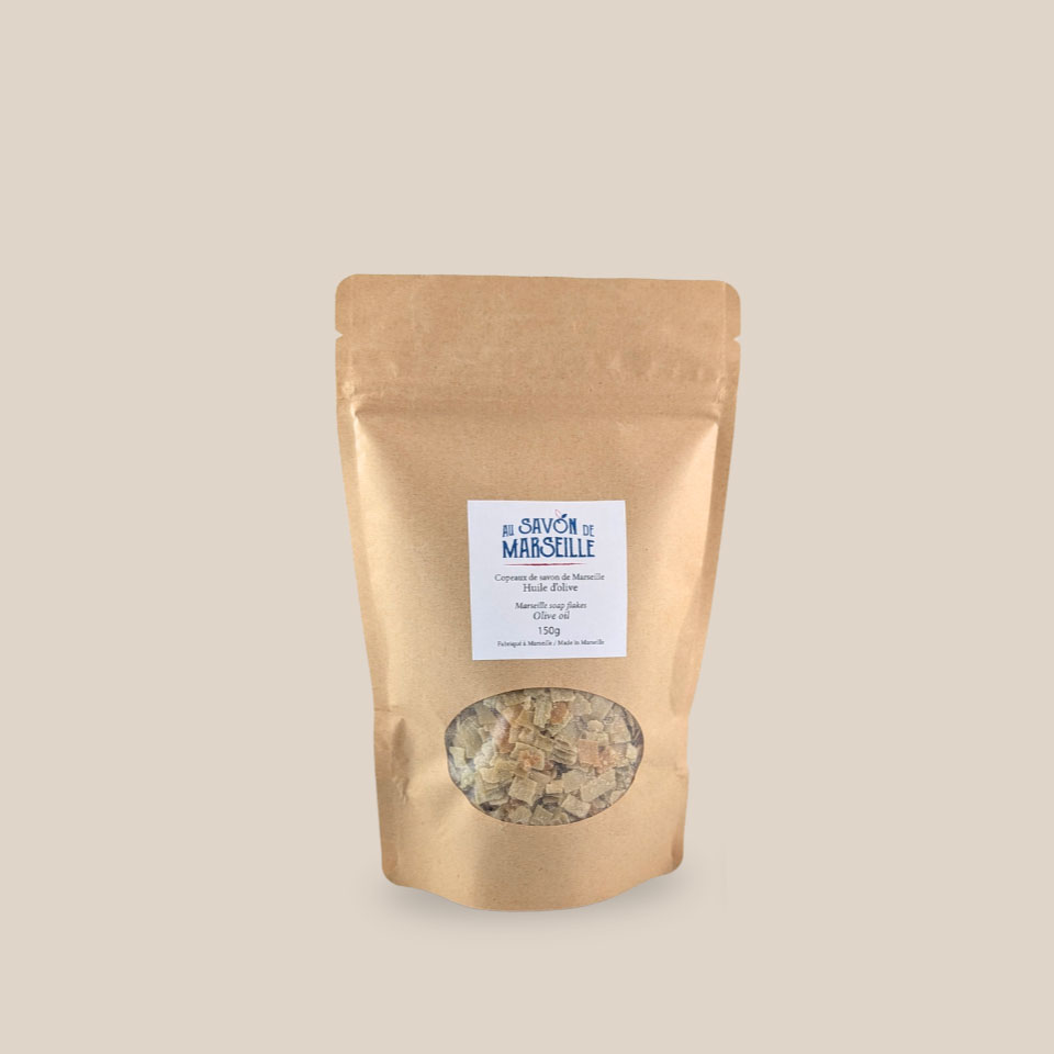 Sac 150g de copeaux de savon de Marseille, olive