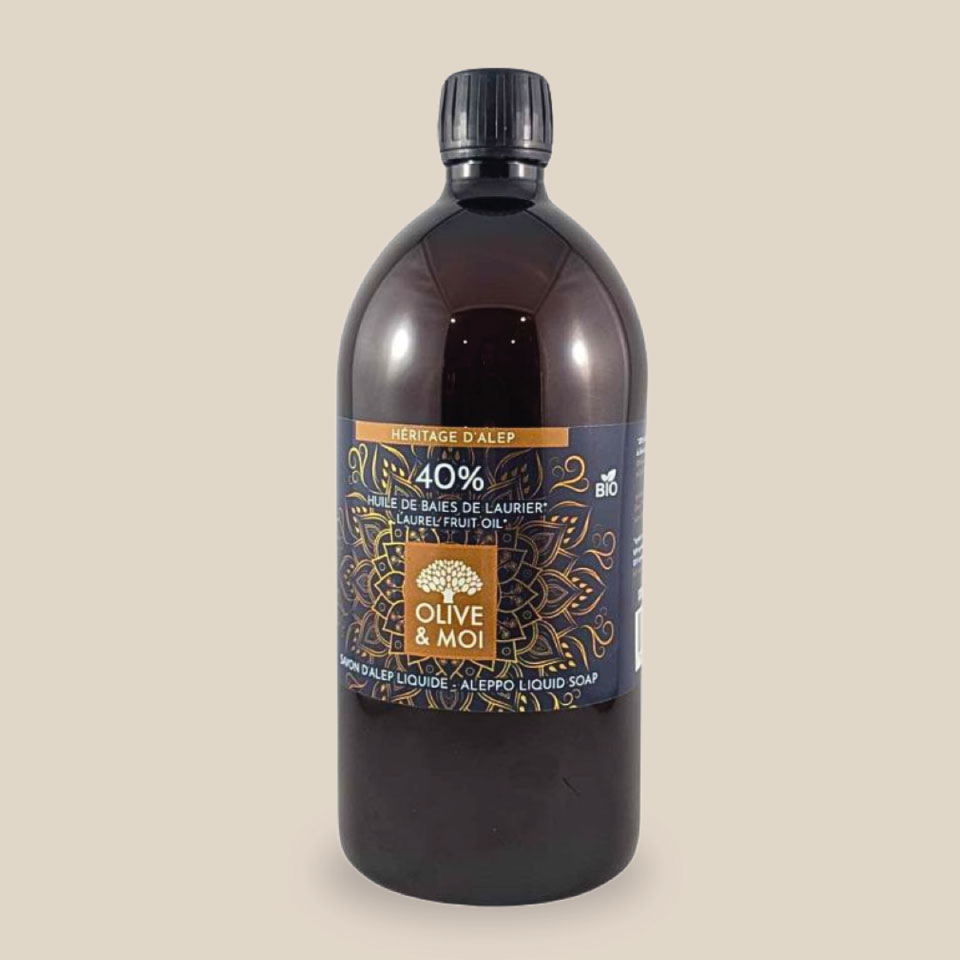 Savon liquide Bio – Tradition d'Alep à l'Huile d'Olive & de Baie de Laurier