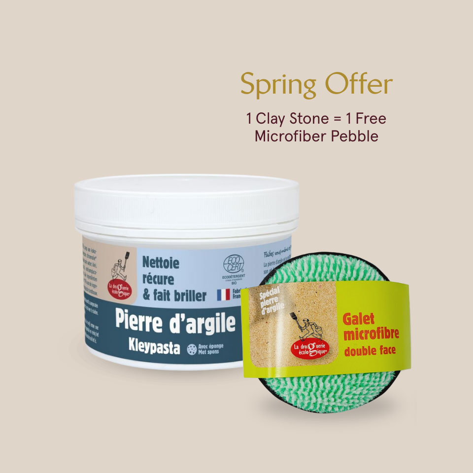Spring Offer: 1 clay stone = 1 free microfiber pebble