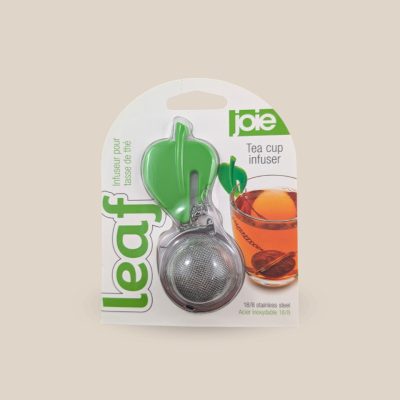 Green leaf-shaped tea cup infuser
