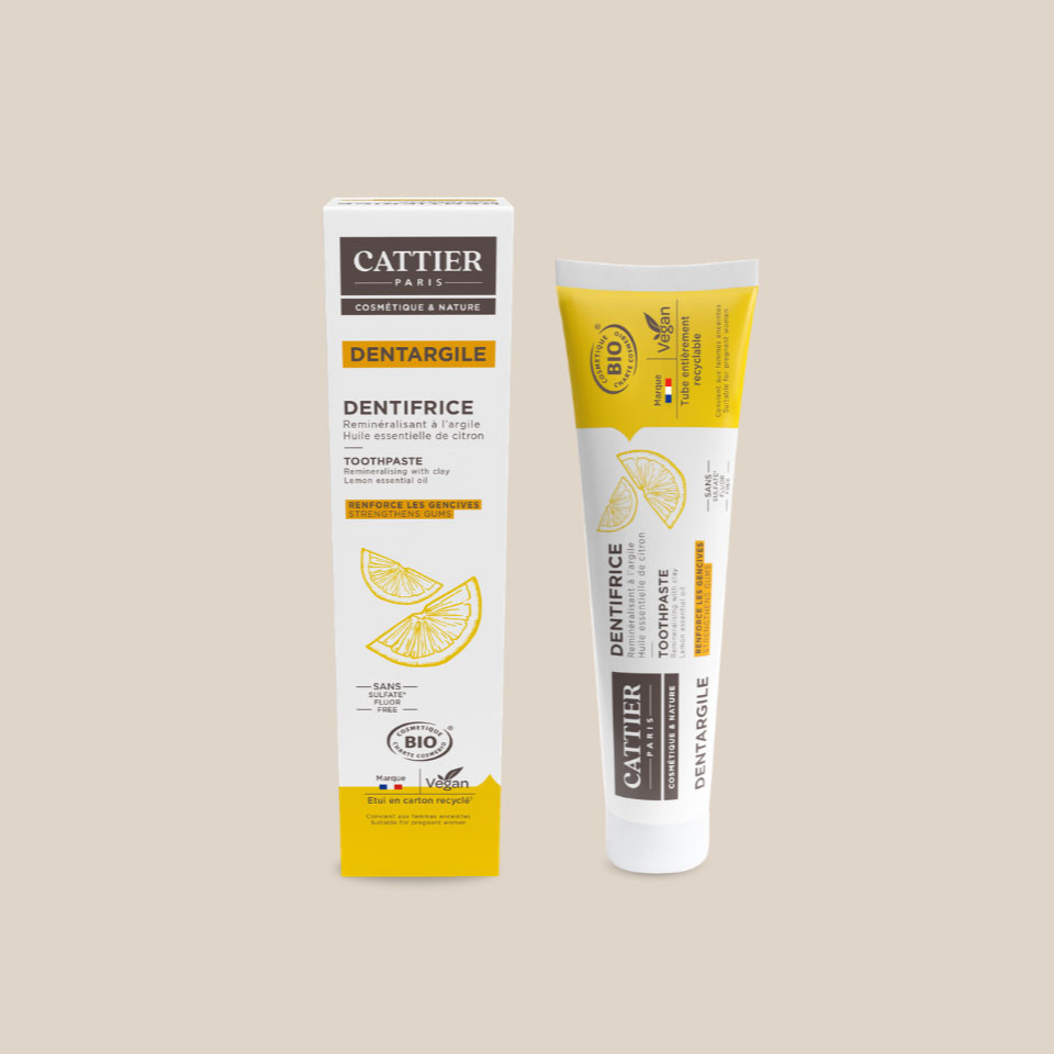 Dentifrice dentargile au citron, tube 75 ml avec sa boîte