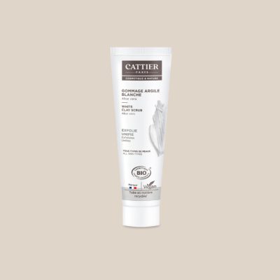 Gommage visage bio à l'argile blanche exfolie et unifie tube de 100ml