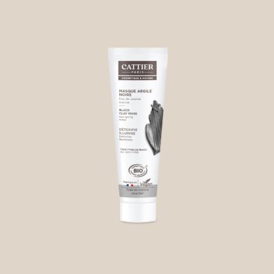 Masque visage bio à l'argile noire détoxifie et illumine, tube 100ml