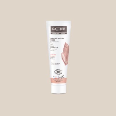Masque visage à l'argile rose apaise et éclat, tube de 100ml