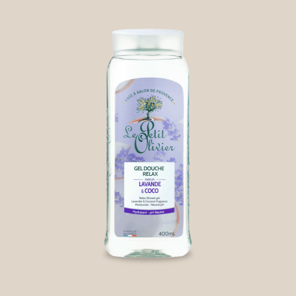 Gel douche relax au parfum Lavande et Coco, 400ml