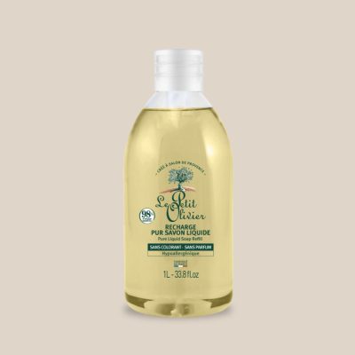 Produit : Pur savon liquide de Marseille sans parfum, format recharge 1L