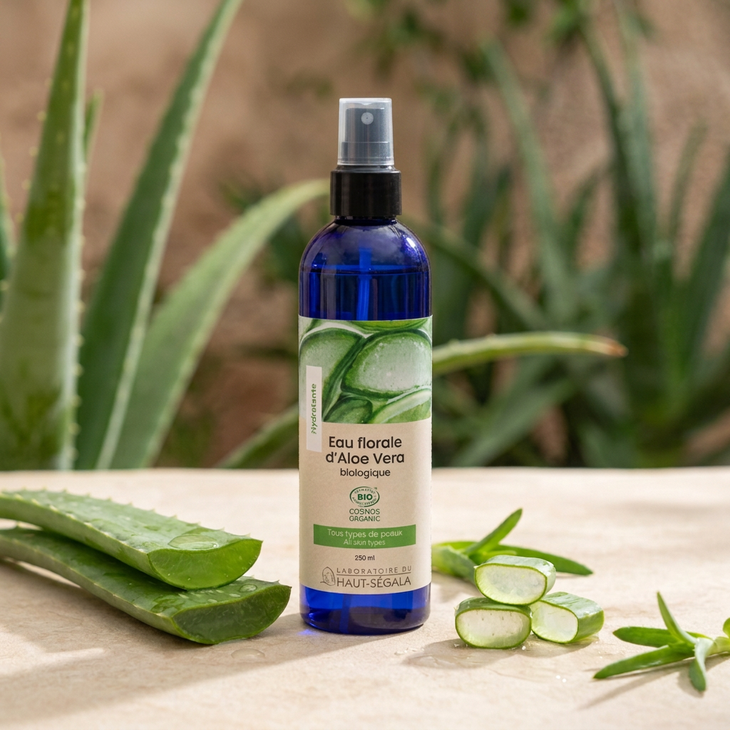 Un geste frais et léger après une journée au soleil : l’Eau florale à l’aloe vera.
