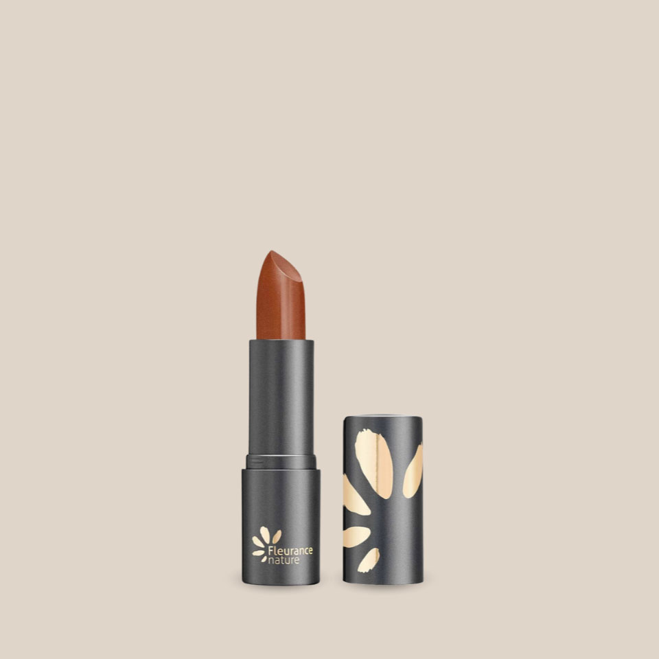 Organic and vegan lipstick, Copper Brown shade, by Fleurance Nature