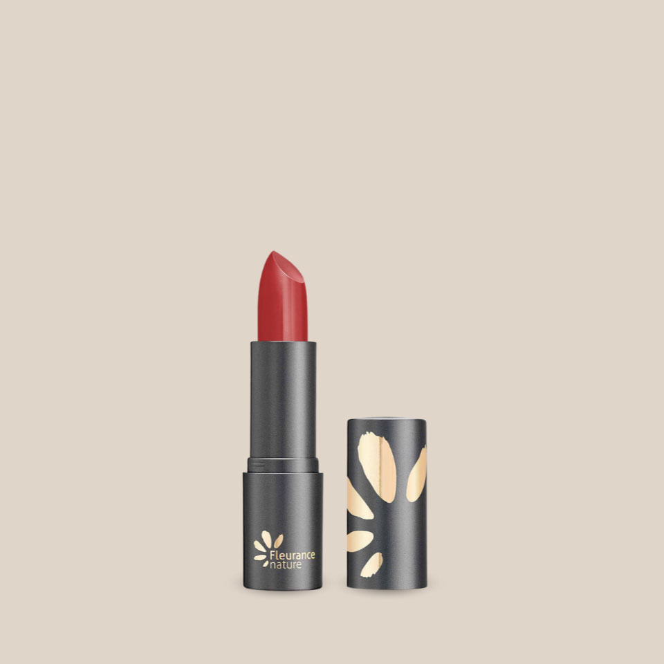 Organic and vegan lipstick, Soft Red shade, by Fleurance Nature