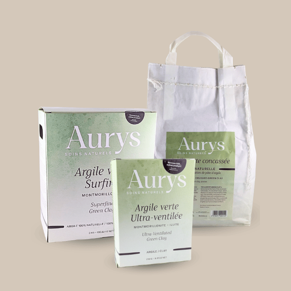Argiles vertes d’Aurys pour la préparation de soins corporels