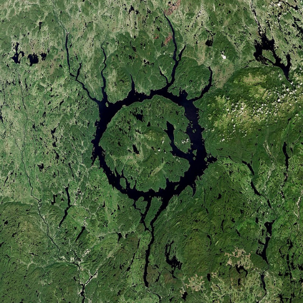 Manicouagan Crater impact site in the Canadian Shield